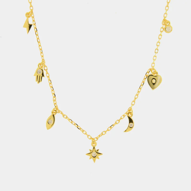 Collana in Argento 925 con simboli pendenti