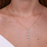 Collana in Argento 925 con fiori azzurri pendenti