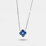 Collana in Argento 925 con fiore blu - BYSIMON gioielli