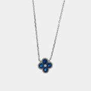 Collana in Argento 925 con fiore blu