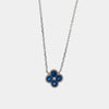 Collana in Argento 925 con fiore blu
