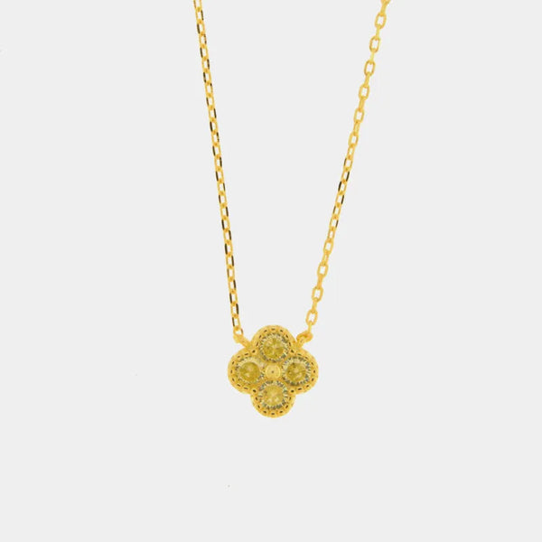 925 Silver Necklace with Yellow Flower