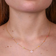 Collana in Argento 925 con fiore rosa