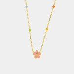 Collana in Argento 925 con fiore rosa - BYSIMON gioielli