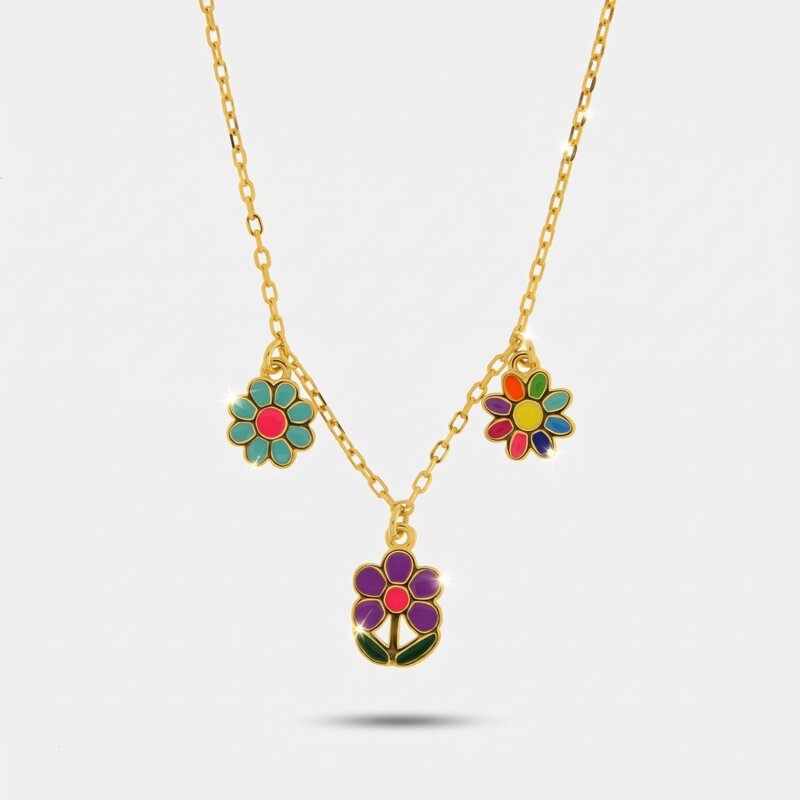 Collana in Argento 925 con fiori pendenti - BYSIMON gioielli