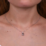 Collana in Argento 925 con cristallo quadrato - BYSIMON gioielli