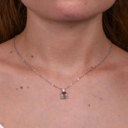 Collana in Argento 925 con cristallo quadrato