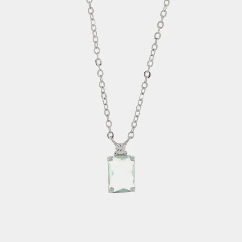 Collana in Argento 925 con cristallo quadrato - BYSIMON gioielli