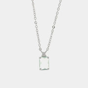 Collana in Argento 925 con cristallo quadrato