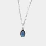 Collana in Argento 925 con cristallo ovale blu e zircone BYSIMON - gioiello BySimon