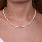 Collana in Argento 925 con perline e stella di zirconi