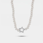 Collana in Argento 925 con perline e stella di zirconi - BYSIMON gioielli