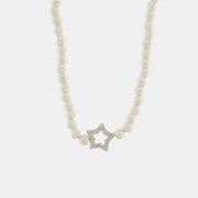 Collana in Argento 925 con perline e stella di zirconi