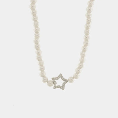 Collana in Argento 925 con perline e stella di zirconi