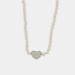 Collana in Argento 925 con perline e cuore di zirconi - BYSIMON gioielli