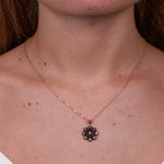 Collana in Argento 925 con fiore impreziosito da zirconi fume Collezione Novecento - BYSIMON gioielli