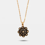 Collana in Argento 925 con fiore impreziosito da zirconi fume Collezione Novecento - BYSIMON gioielli