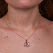 Collana in Argento 925  in stile antico con fiore e zirconi