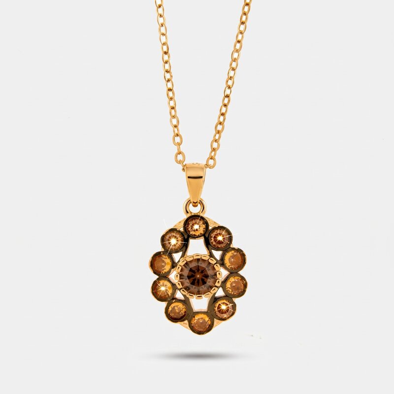 Collana in Argento 925 in stile antico con fiore e zirconi Collezione Novecento - BYSIMON gioielli