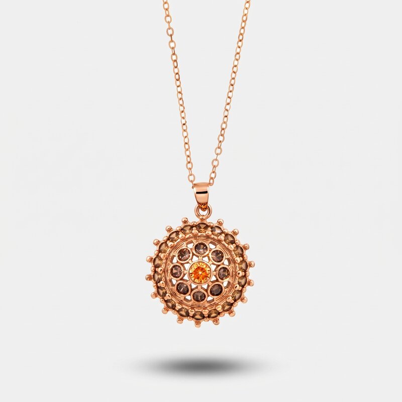 Collana in Argento 925 in stile antico con fiore e zirconi Collezione Novecento - BYSIMON gioielli
