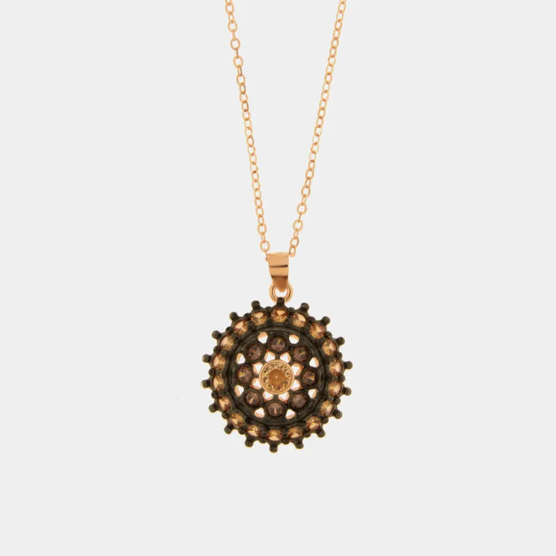 Collana in Argento 925 in stile antico con fiore e zirconi Collezione Novecento - BYSIMON gioielli