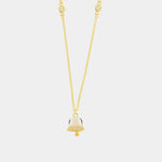 Collana in Argento 925 con campanella bianca pendente e zirconi