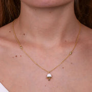 Collana in Argento 925 con campanella bianca con scritta Capri