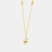 Collana in Argento 925 con campanella bianca con scritta Capri