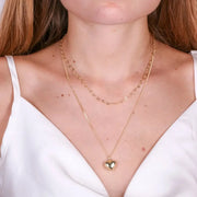 Collana in Argento 925 doopio filo con catena e cuore pendente