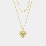 Collana in Argento 925 doopio filo con catena e cuore pendente