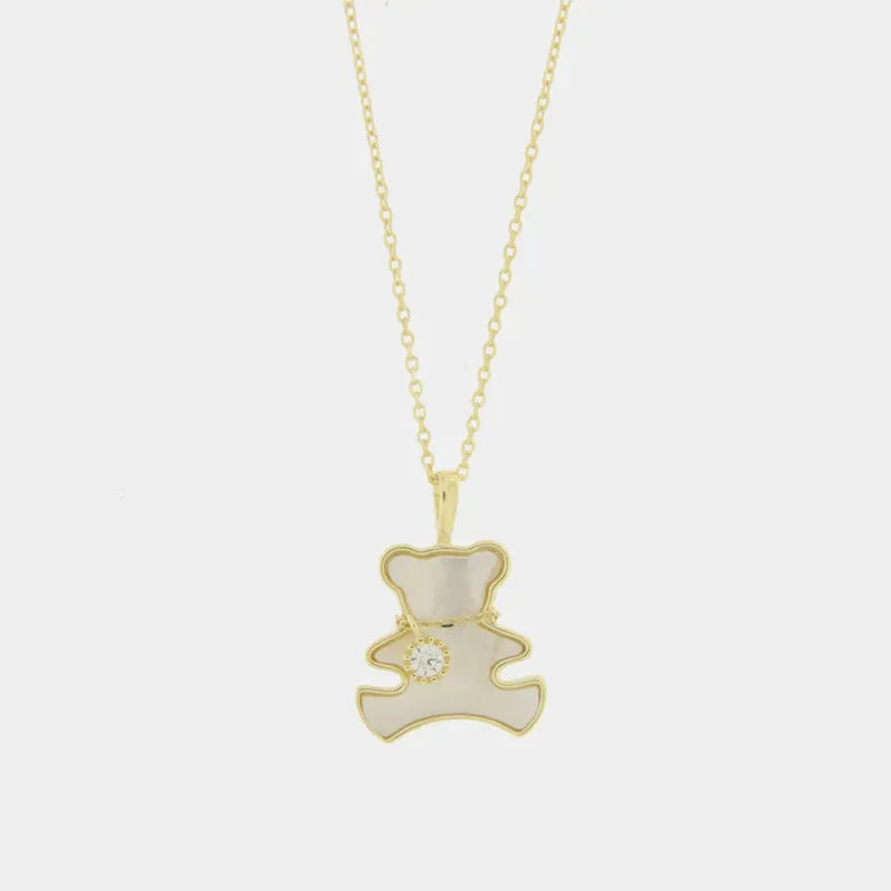 Collana in Argento 925 con orsetto e zircone