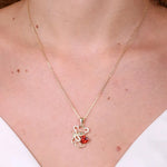 Collana in Argento 925 con orsacchioto e cuore in zircone