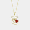 Collana in Argento 925 con orsacchioto e cuore in zircone