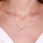 Collana in Argento 925 con cuore di zircone pendente e puntoluce