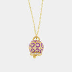 Collana in Argento 925 con campanella con cerchi viola e zirconi