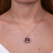 Collana in Argento 925 con campanella con fiori di zirconi