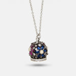 Collana in Argento 925 con campanella con fiori di zirconi