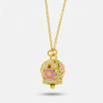 Collana in Argento 925 con campanella con fiore rosa