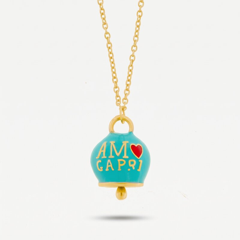 Collana in Argento 925 campanella verde acqua