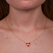 Collana in Argento 925 con cuore rosso pendente
