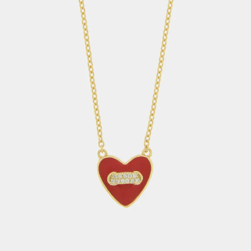 Collana in Argento 925 con cuore rosso pendente