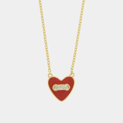 Collana in Argento 925 con cuore rosso pendente