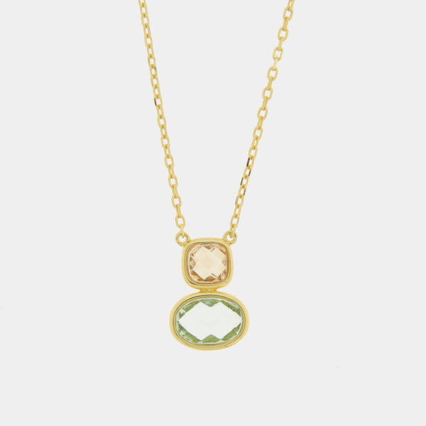 Collana in Argento 925 con zioecome quadrato e ovale - BYSIMON gioielli
