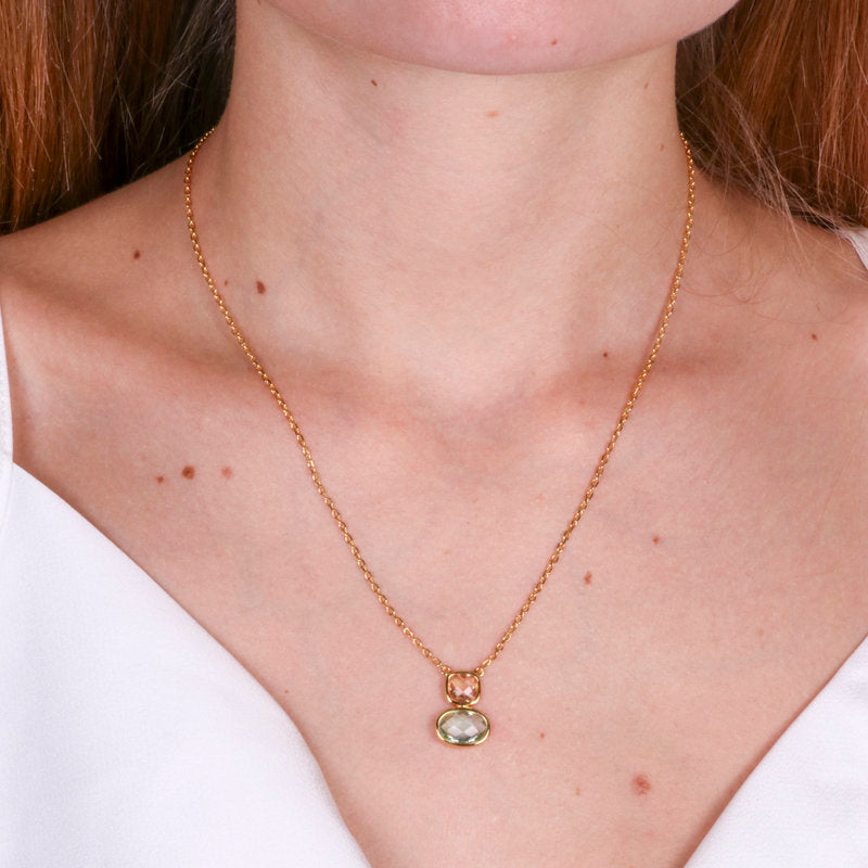 Collana in Argento 925 con zioecome quadrato e ovale
