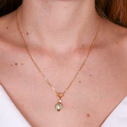 Collana in Argento 925 con zircni ovali pendenti e puntiluce