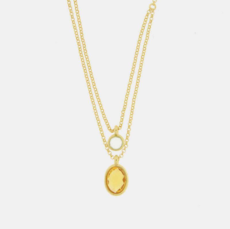 Collana in Argento 925 doppio con zircone pendente