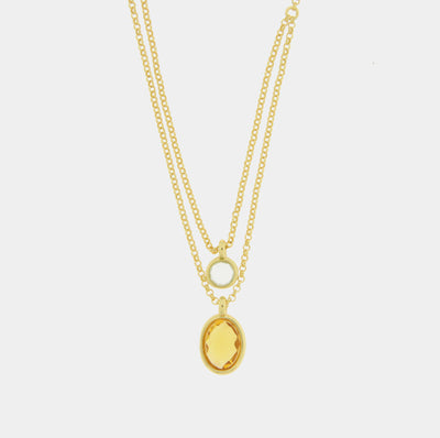 Collana in Argento 925 doppio con zircone pendente