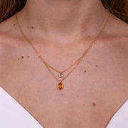 Collana in Argento 925 doppio con zircone pendente