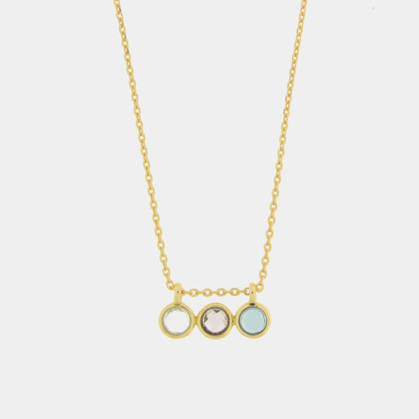 Collana in Argento 925 con  zirconi pendenti verde viola e blu - BYSIMON gioielli