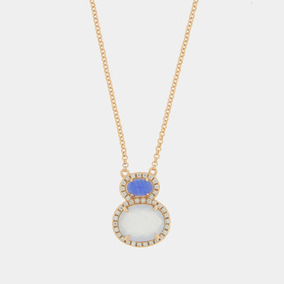 Collana in Argento 925 con doppio zircone pendente SIMEONE - gioiello BySimon